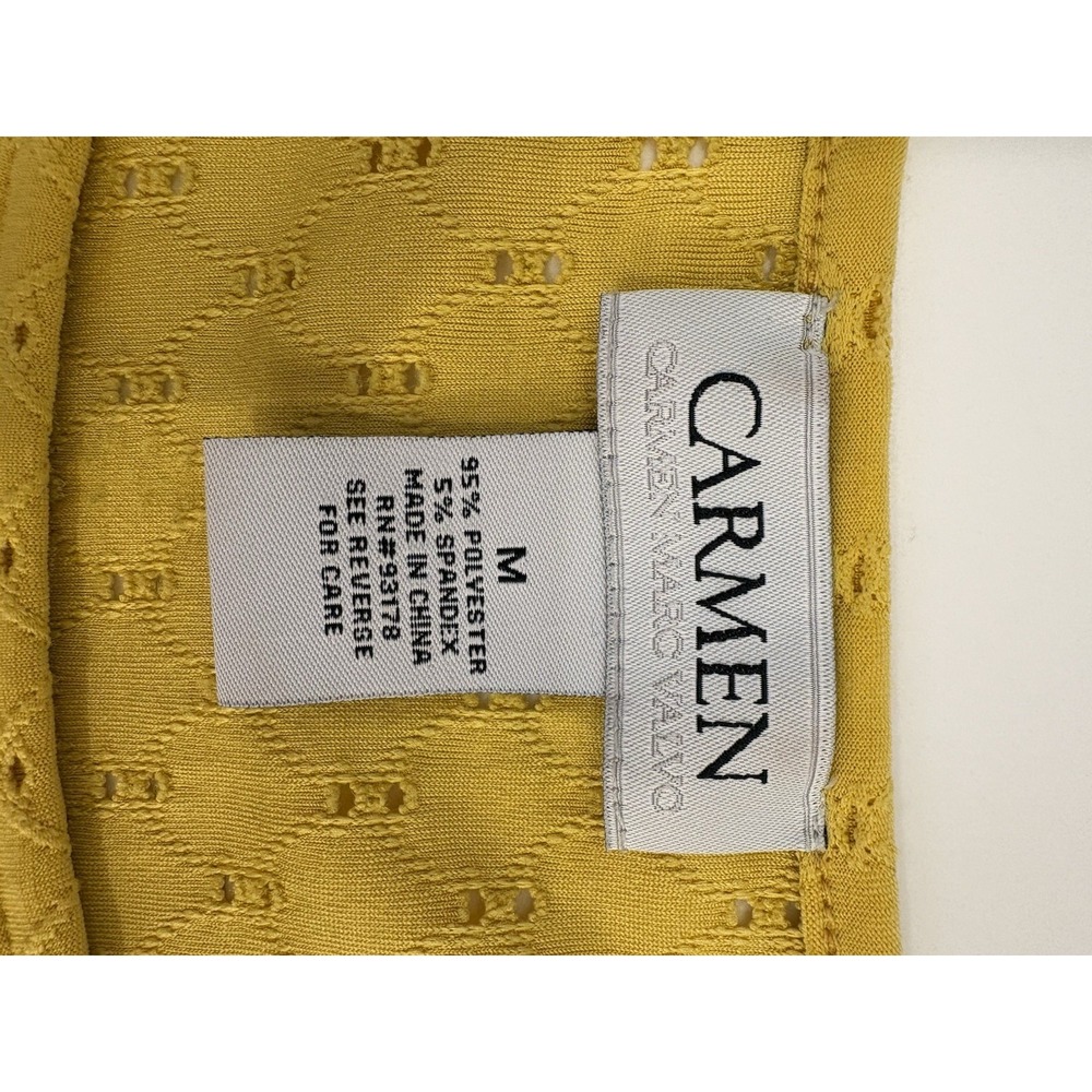 Carmen Marc Valvo Retro 70's Knit Classic Scoop Short‎ Sleeve Tie Front Size M - Picture 3 of 3